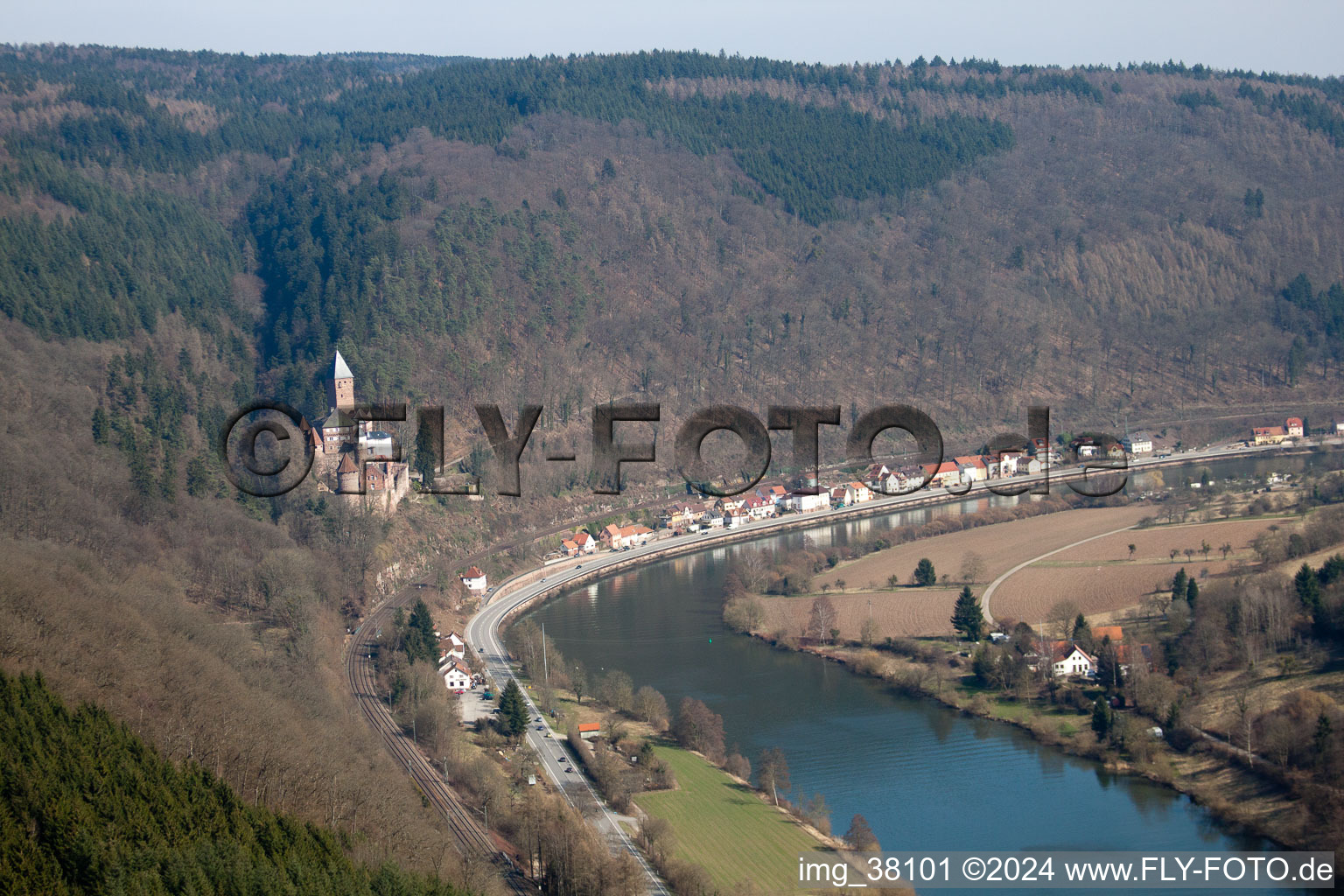 Zwingenberg in the state Baden-Wuerttemberg, Germany from the drone perspective