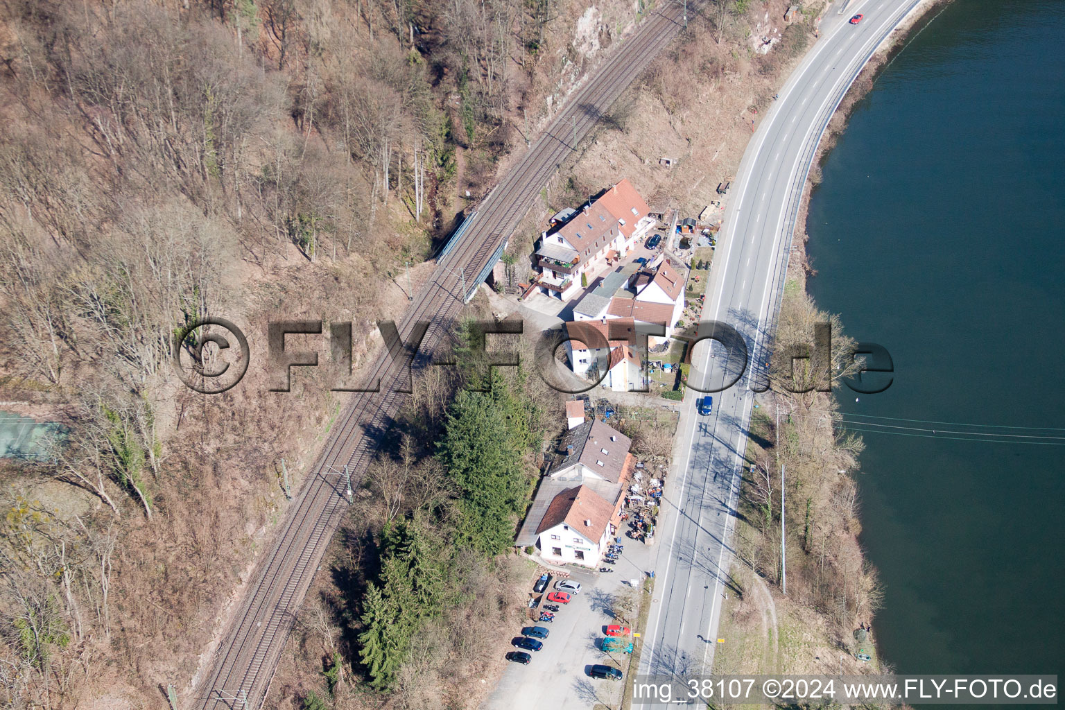 Aerial photograpy of Zwingenberg in the state Baden-Wuerttemberg, Germany