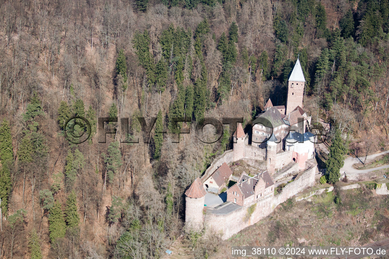 Zwingenberg in the state Baden-Wuerttemberg, Germany from above