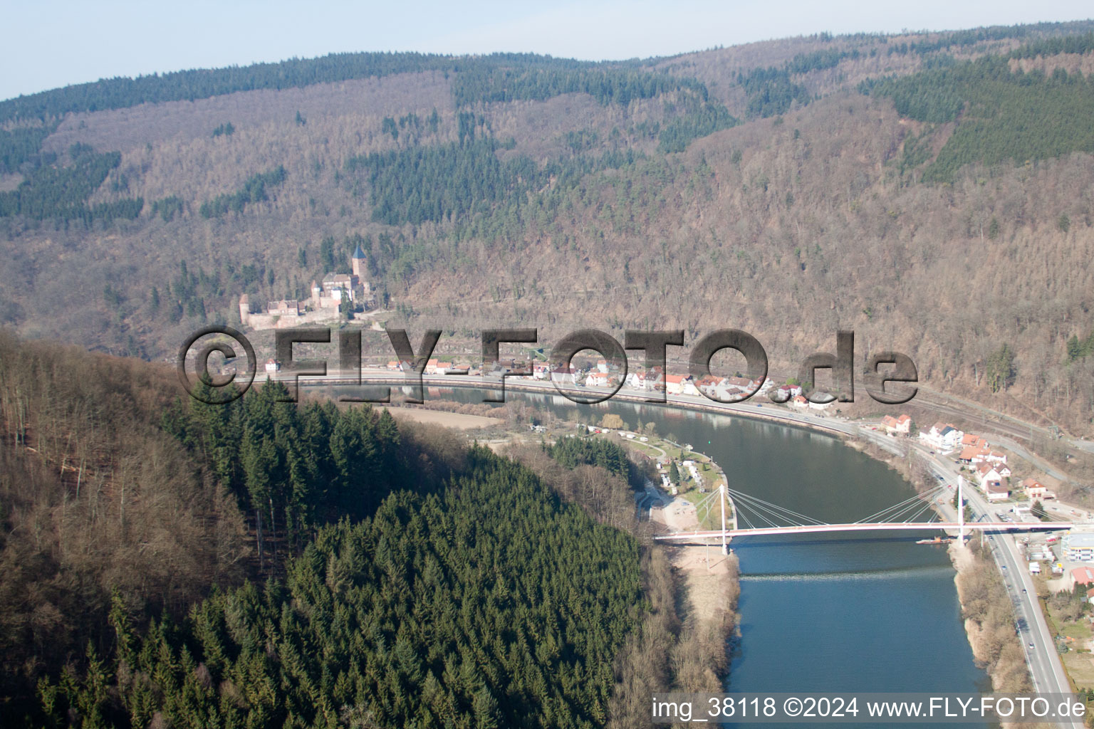 Zwingenberg in the state Baden-Wuerttemberg, Germany from the drone perspective