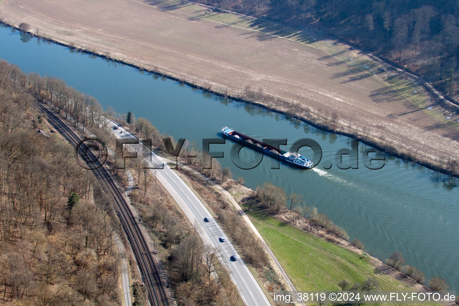 Zwingenberg in the state Baden-Wuerttemberg, Germany from a drone