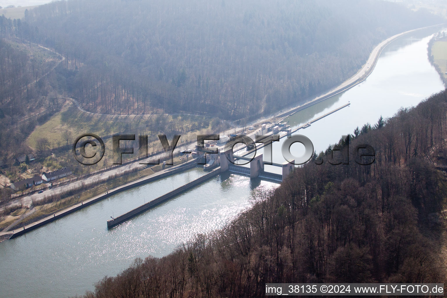 Guttenbach, lock in Binau in the state Baden-Wuerttemberg, Germany