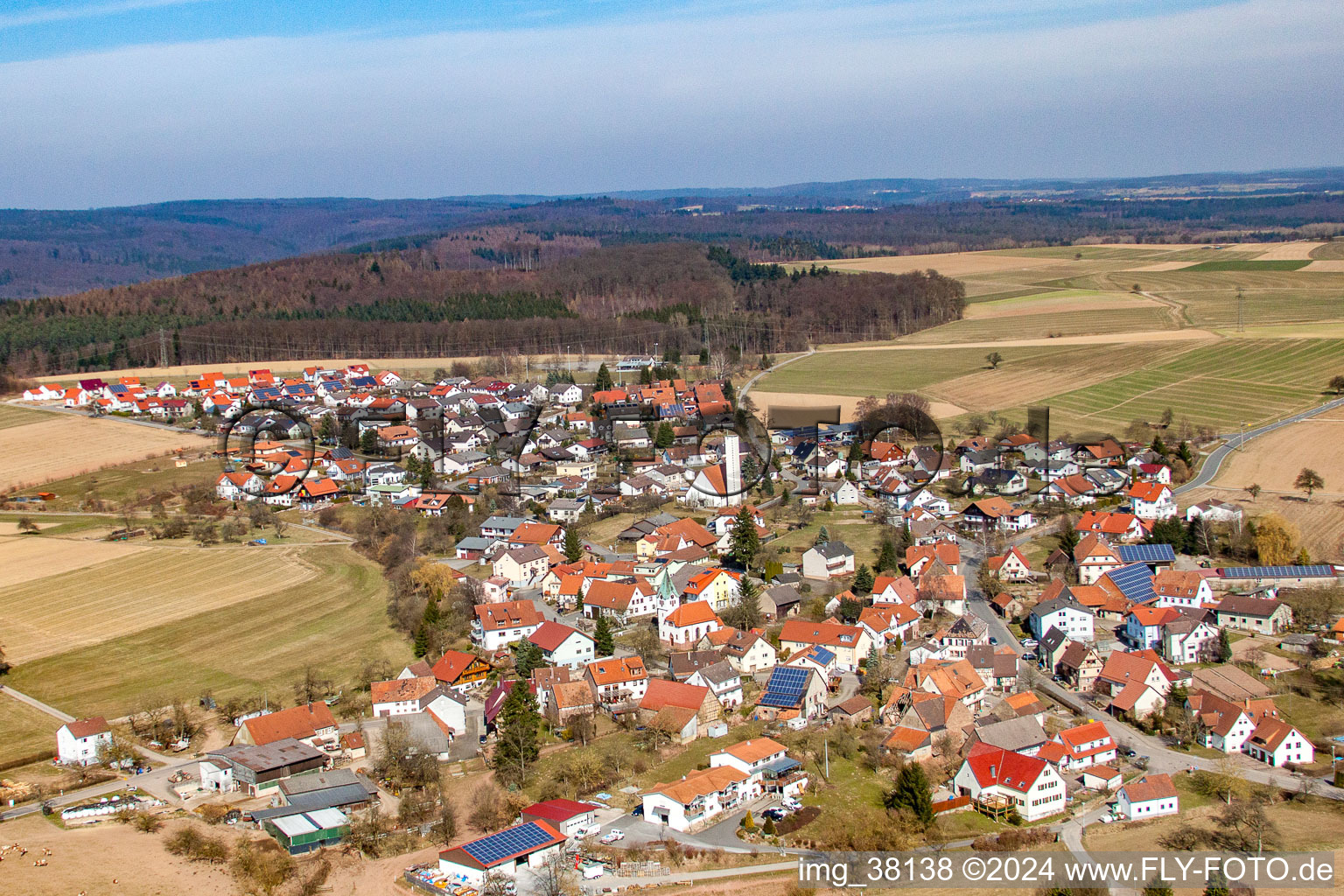 Aerial photograpy of District Reichenbuch in Mosbach in the state Baden-Wuerttemberg, Germany