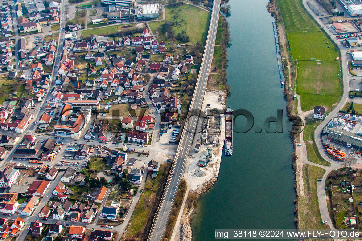 Aerial view of Diedesheim in the state Baden-Wuerttemberg, Germany