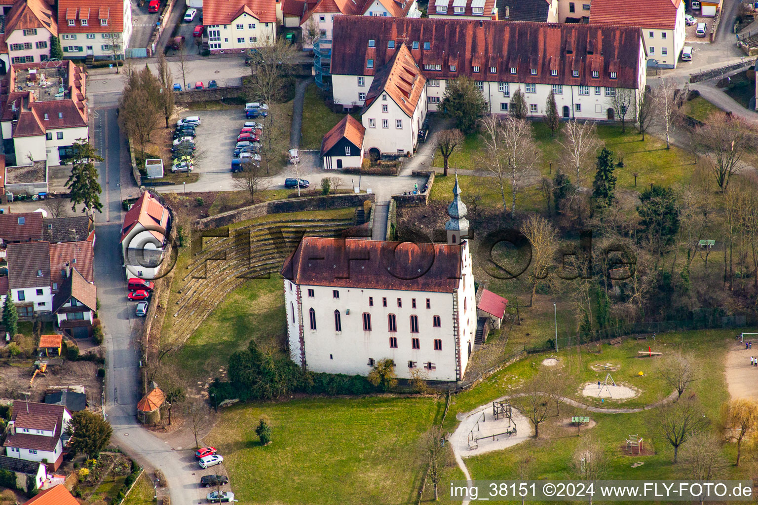 Aerial photograpy of District Neckarelz in Mosbach in the state Baden-Wuerttemberg, Germany