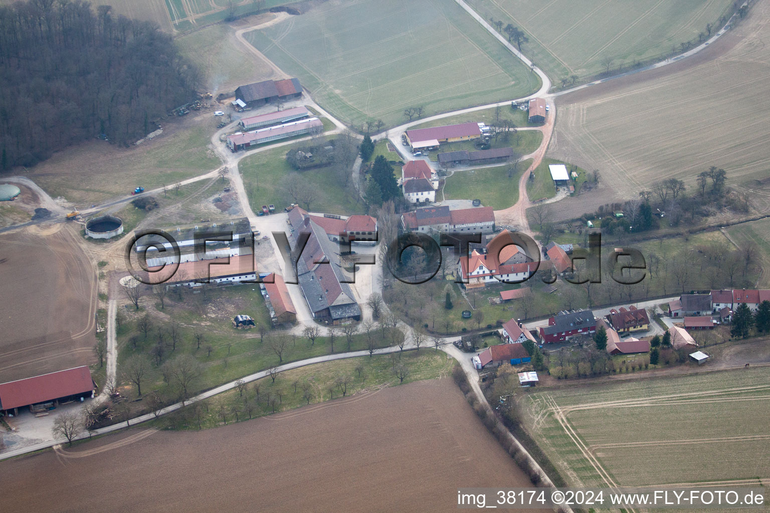 Siegelsbach in the state Baden-Wuerttemberg, Germany out of the air