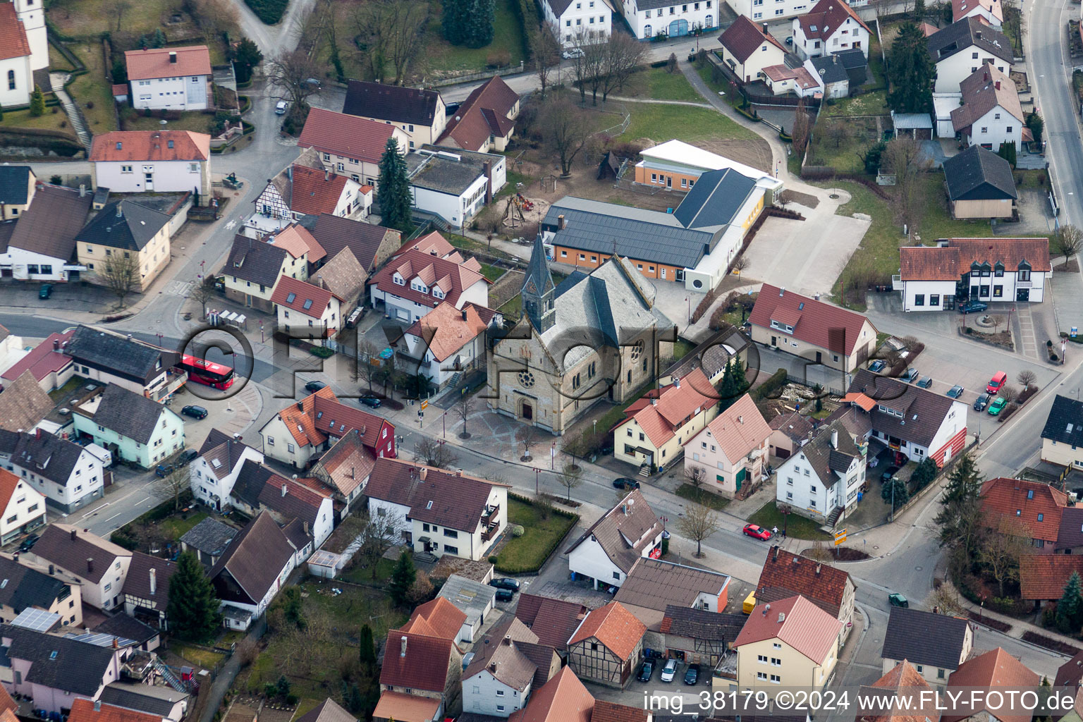 Church building in the village of in the district Obergimpern in Bad Rappenau in the state Baden-Wurttemberg, Germany
