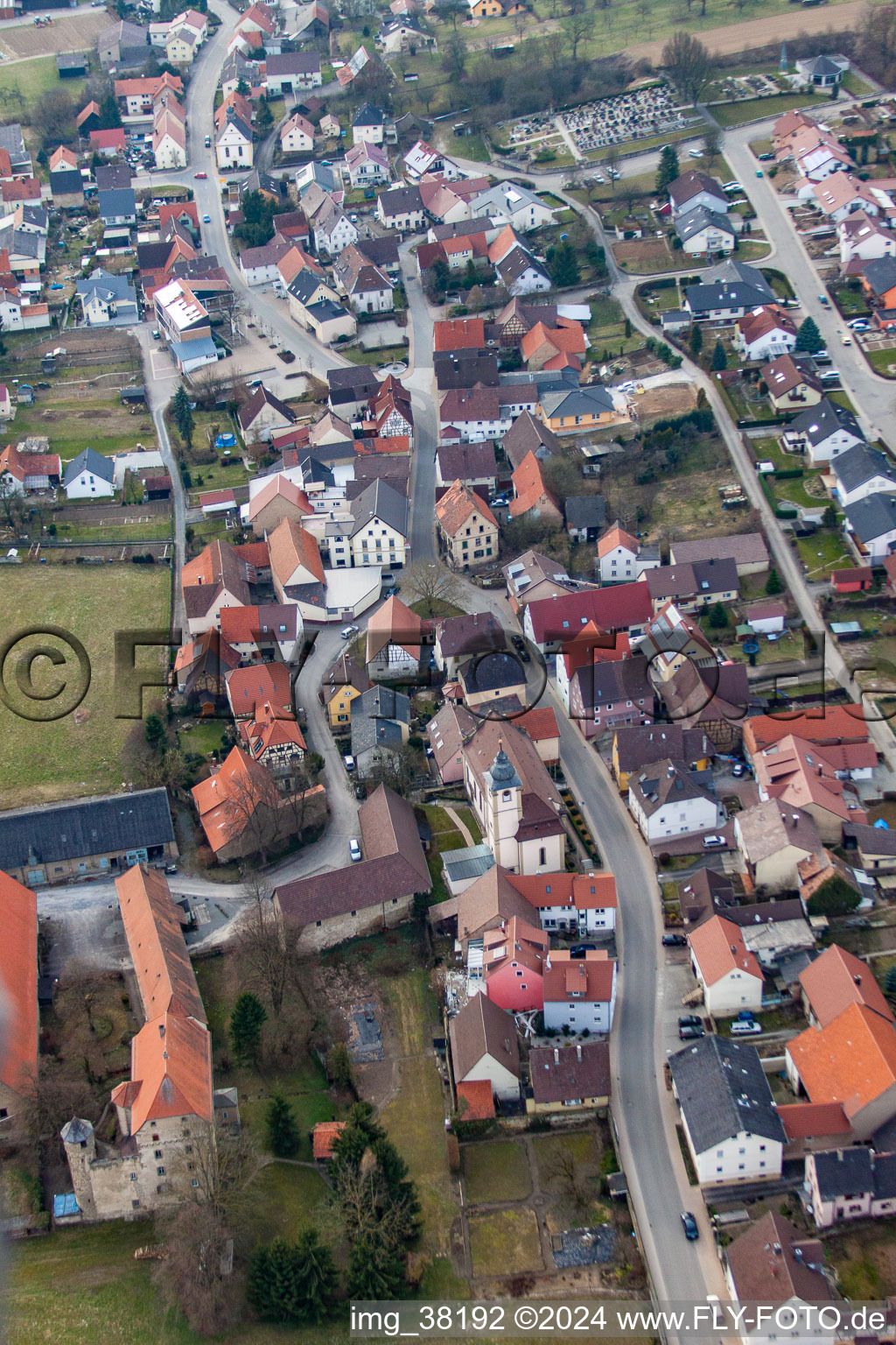 Local road from the east in the district Grombach in Bad Rappenau in the state Baden-Wuerttemberg, Germany