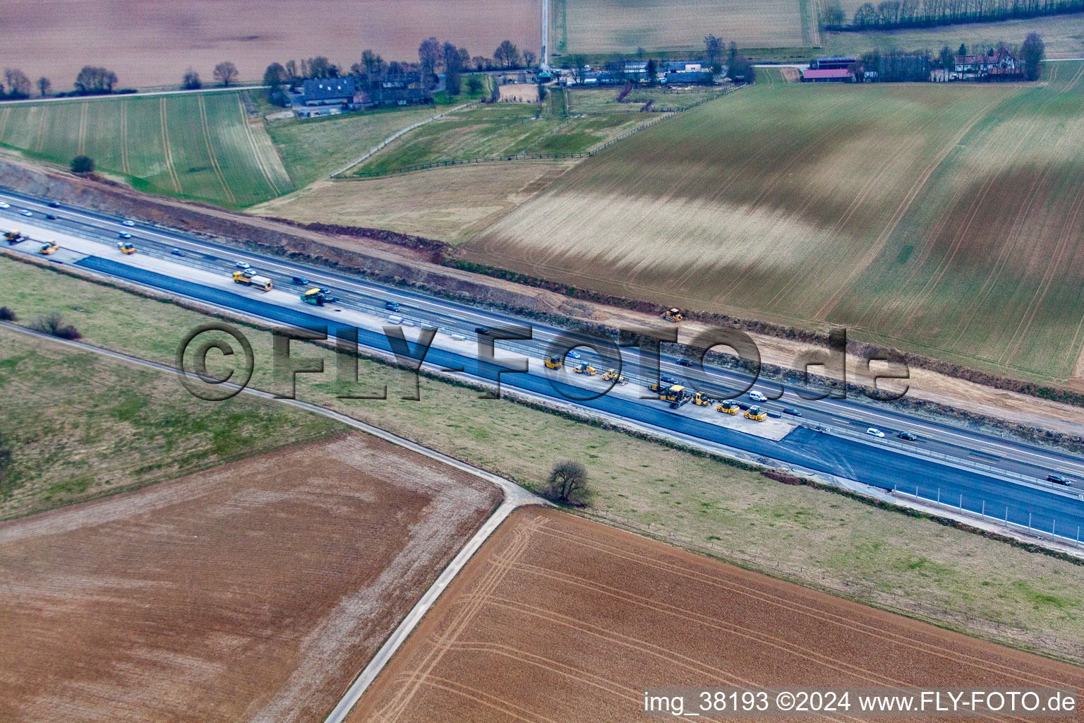 Construction site for road renewal on the A6 in Kirchardt in the state Baden-Wuerttemberg, Germany