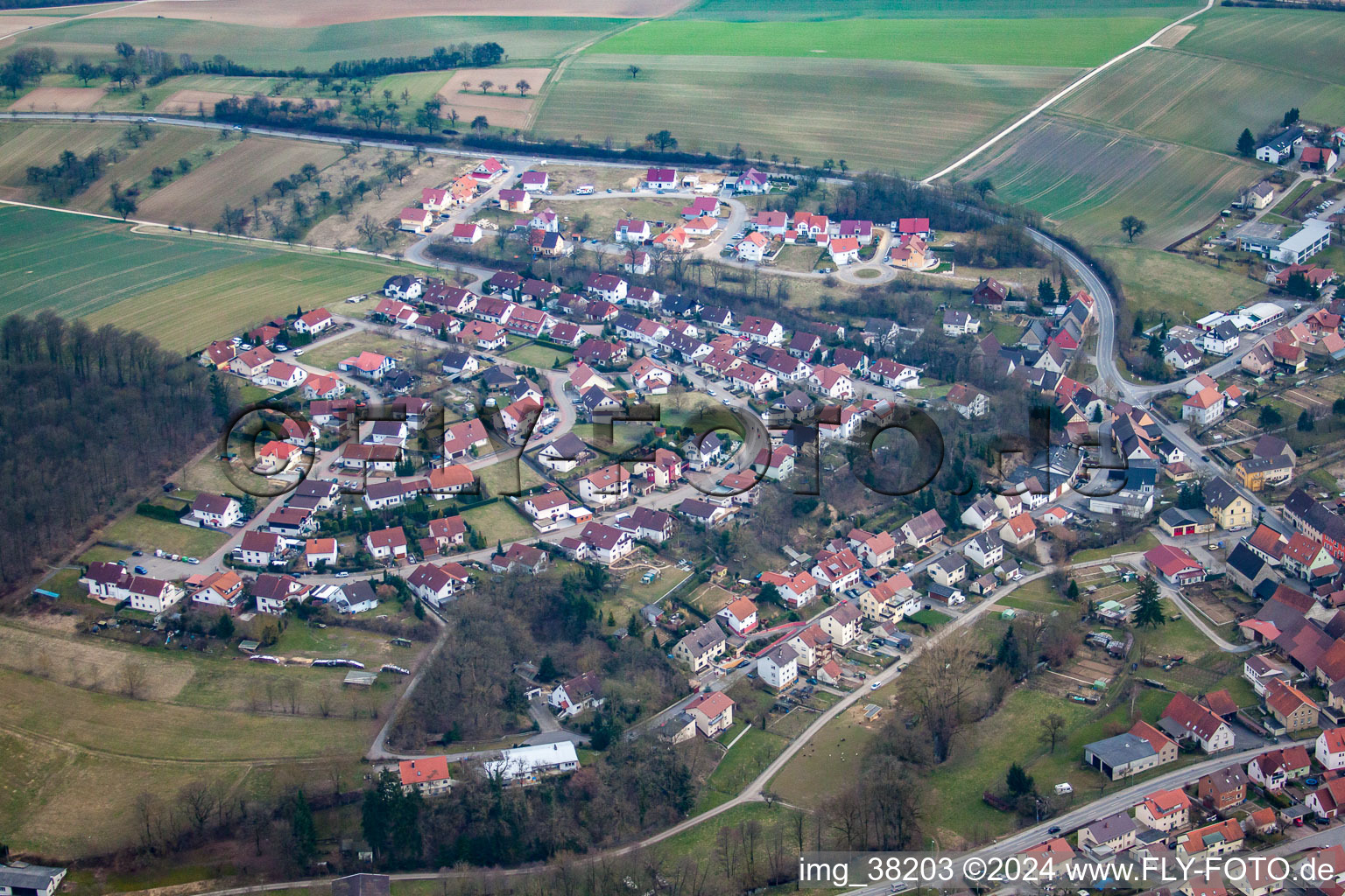 Aerial view of District Richen in Eppingen in the state Baden-Wuerttemberg, Germany