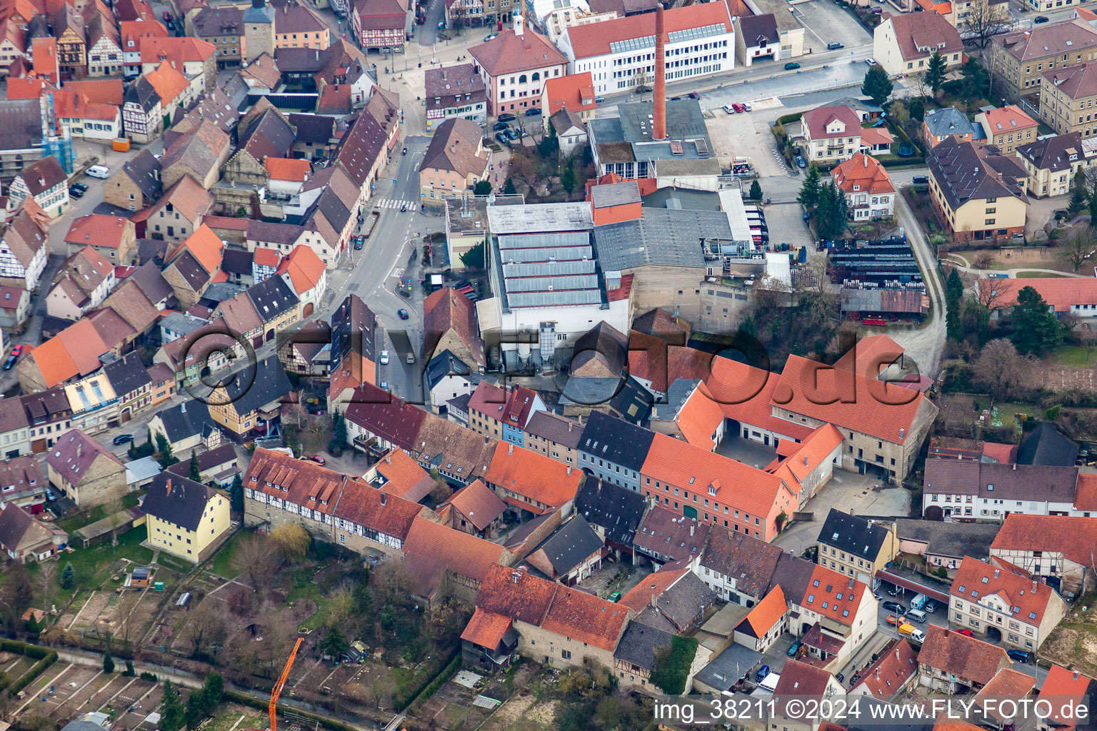 Aerial photograpy of Eppingen in the state Baden-Wuerttemberg, Germany