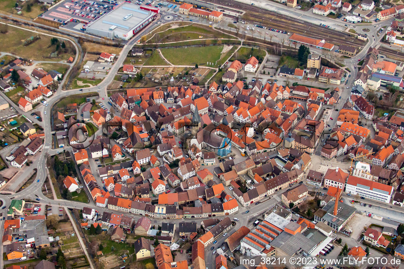 Eppingen in the state Baden-Wuerttemberg, Germany out of the air