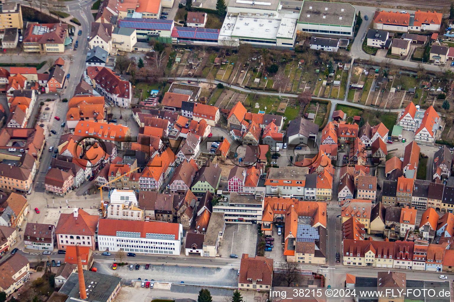 Eppingen in the state Baden-Wuerttemberg, Germany seen from above