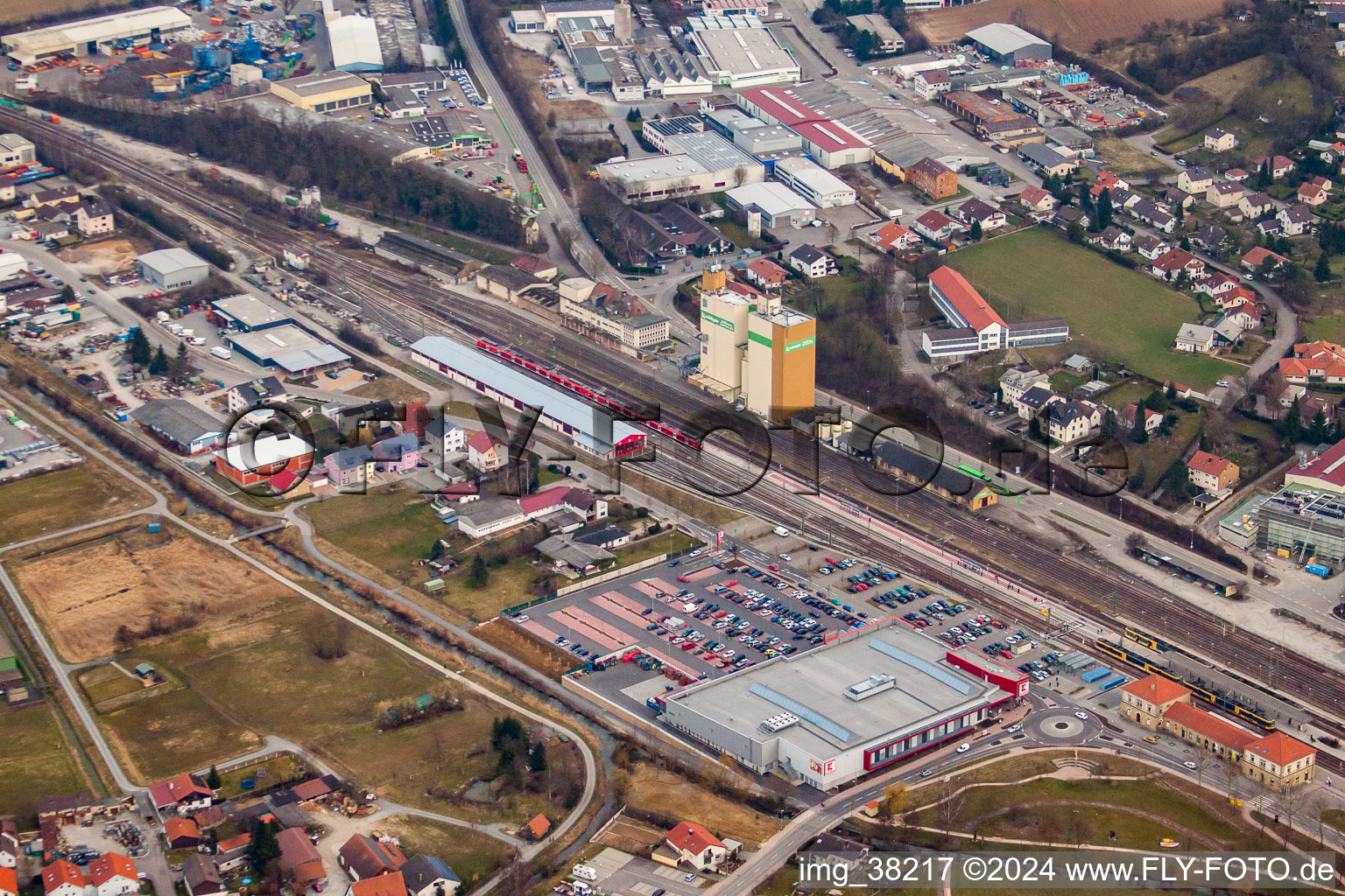 Bird's eye view of Eppingen in the state Baden-Wuerttemberg, Germany