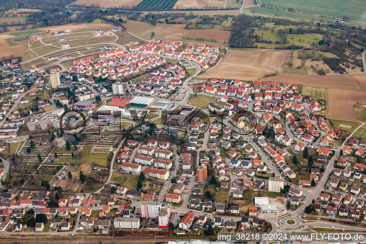 Eppingen in the state Baden-Wuerttemberg, Germany viewn from the air