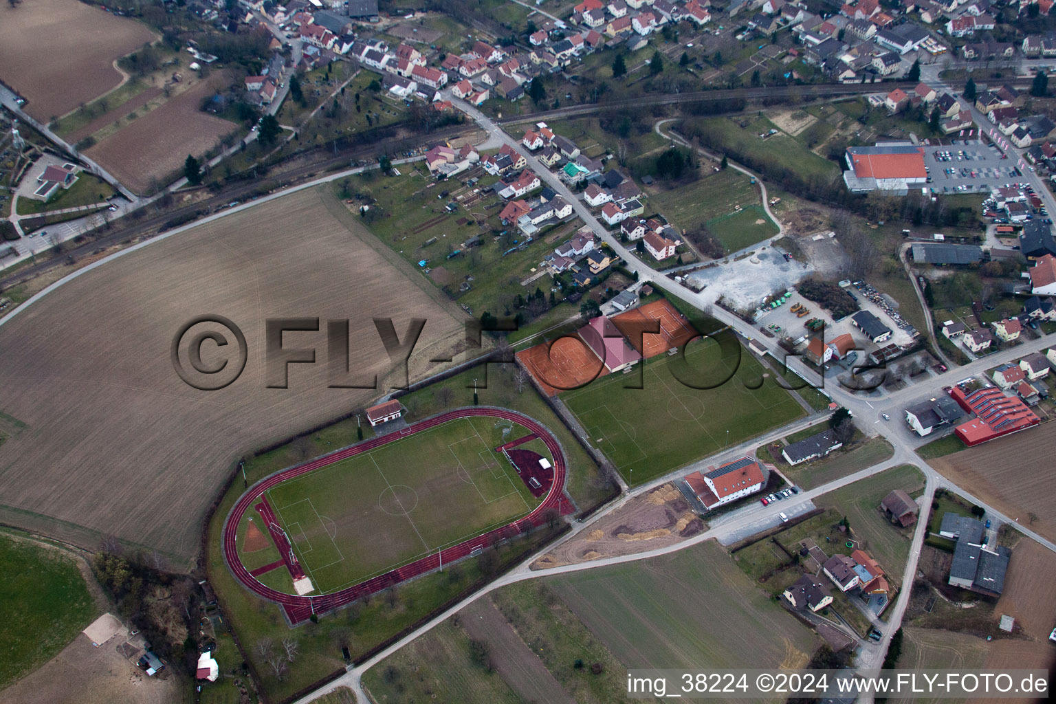 Sulzfeld in the state Baden-Wuerttemberg, Germany from the drone perspective