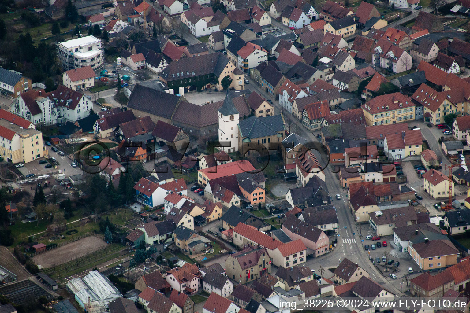 Sulzfeld in the state Baden-Wuerttemberg, Germany from a drone