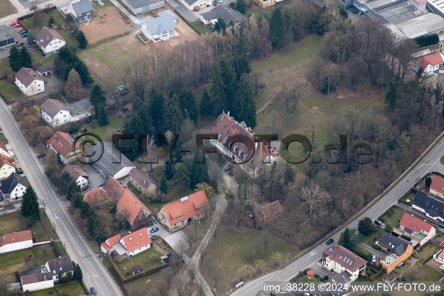 Aerial photograpy of Sulzfeld in the state Baden-Wuerttemberg, Germany