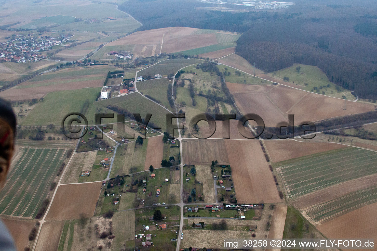 Aerial view of Oberderdingen in the state Baden-Wuerttemberg, Germany