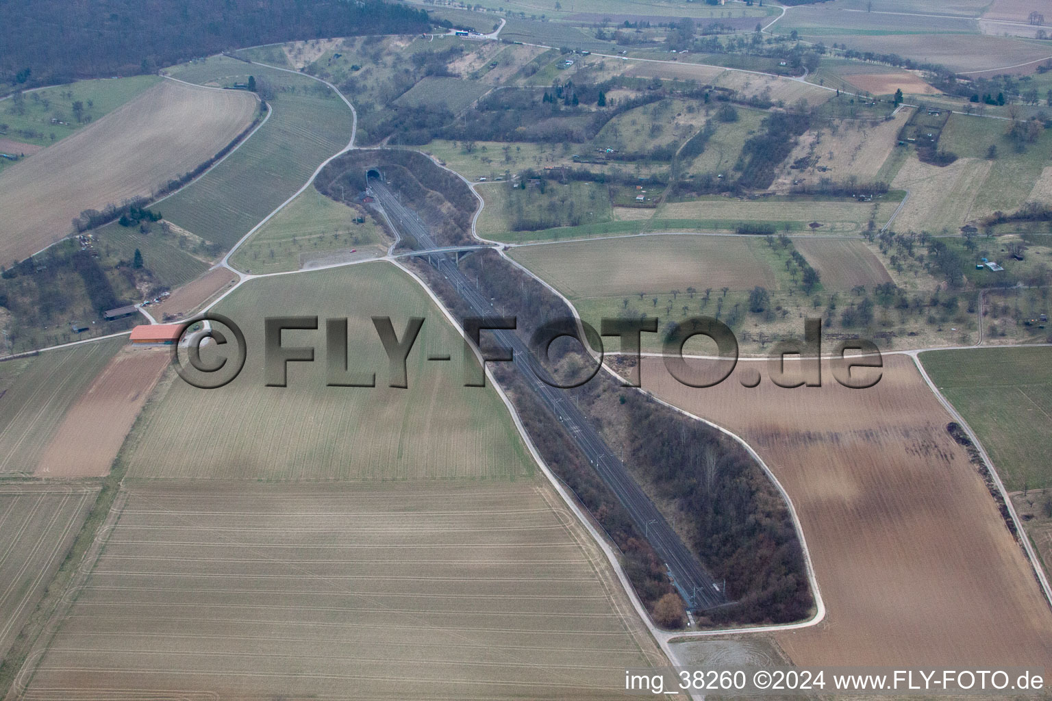 Oberderdingen in the state Baden-Wuerttemberg, Germany from the plane