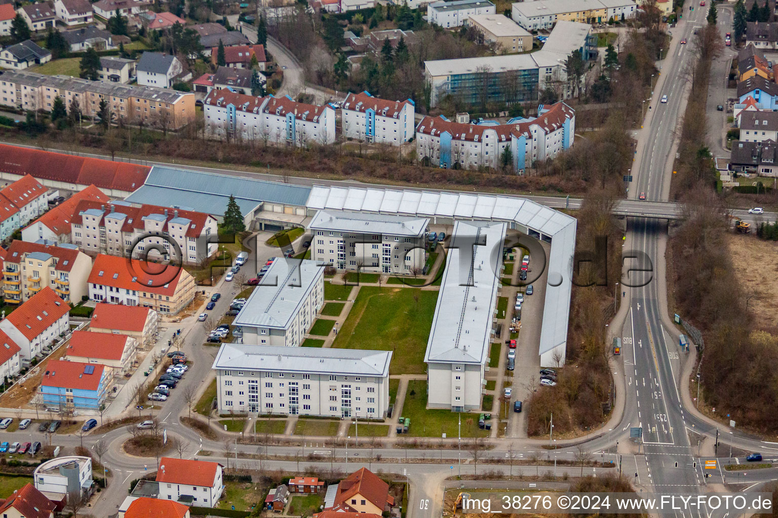 District Gölshausen in Bretten in the state Baden-Wuerttemberg, Germany from above