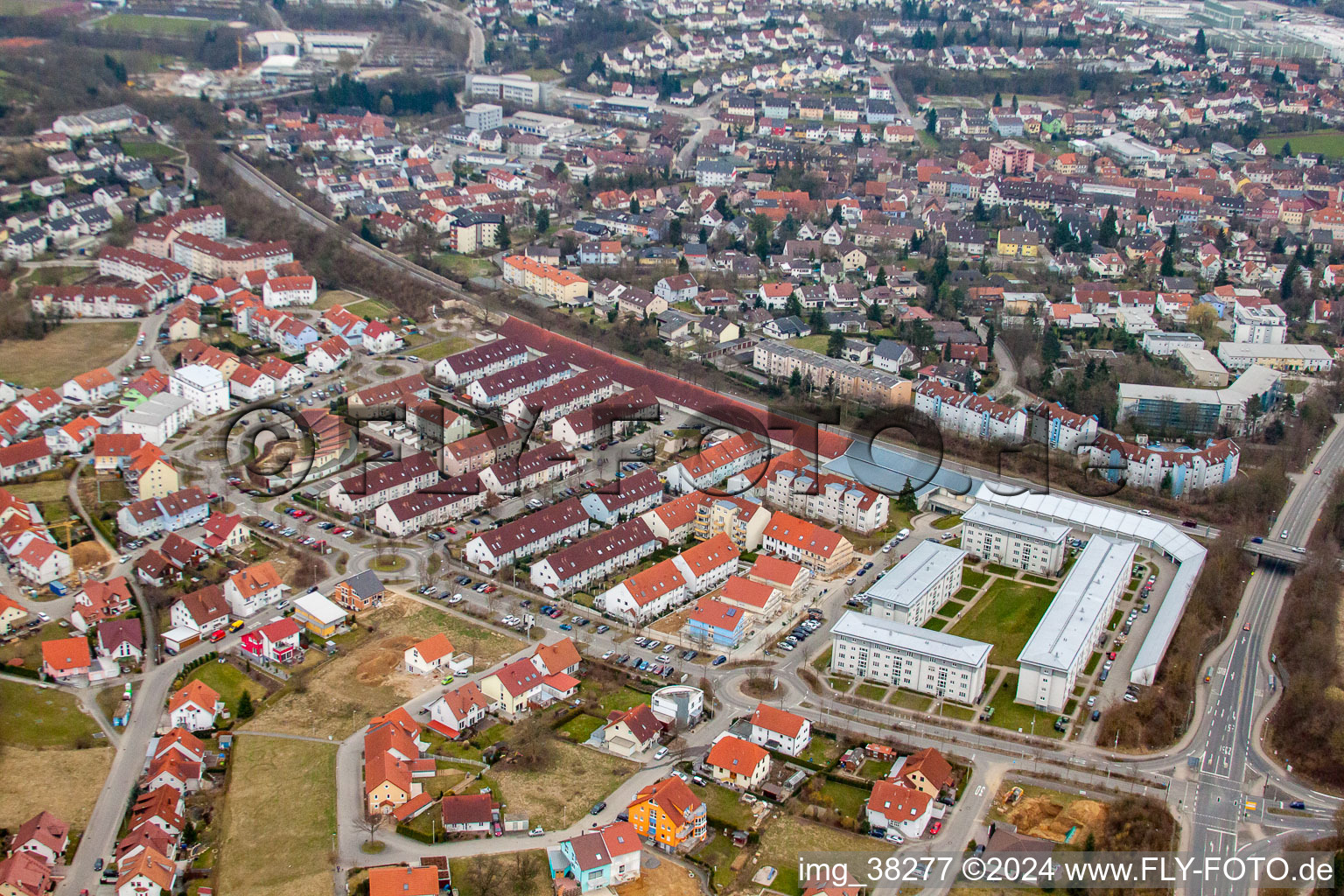 District Gölshausen in Bretten in the state Baden-Wuerttemberg, Germany out of the air