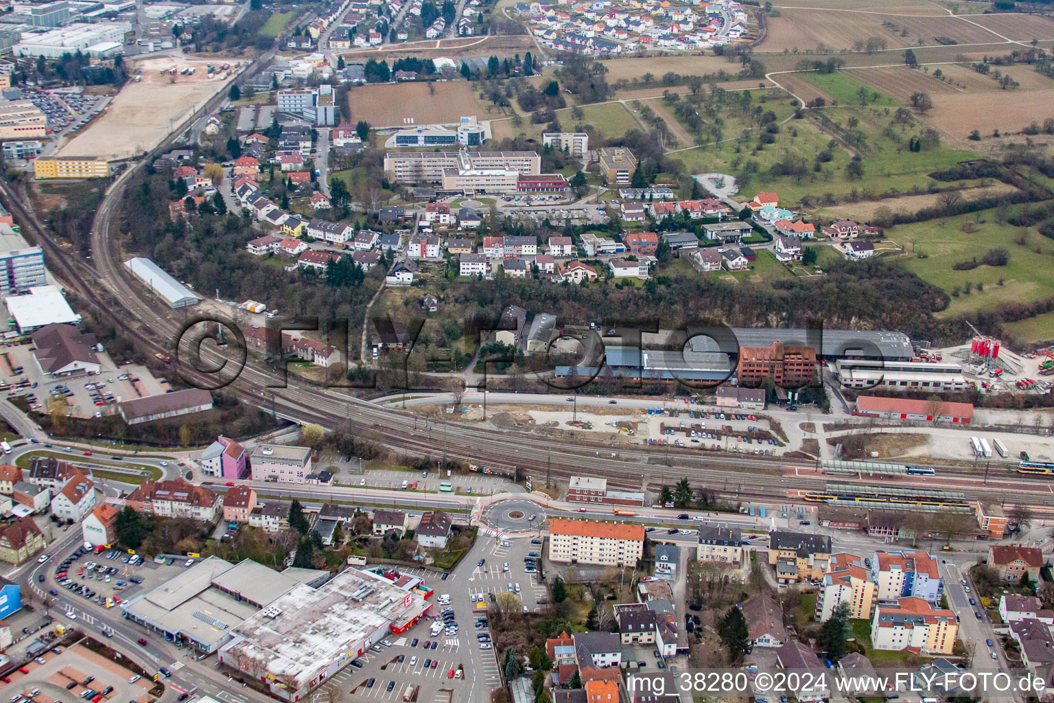 Bahnhofstr in Bretten in the state Baden-Wuerttemberg, Germany