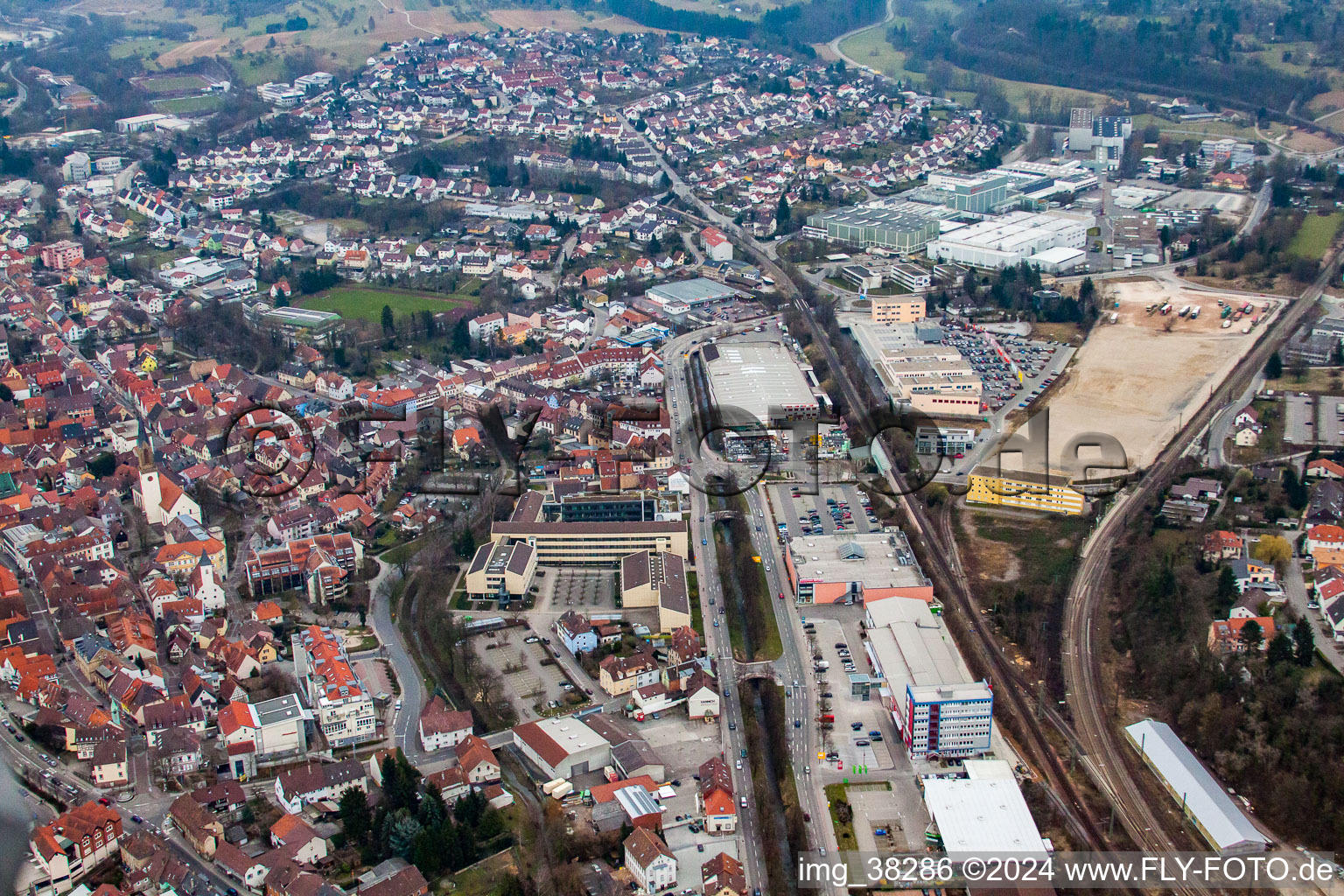 City center in Bretten in the state Baden-Wuerttemberg, Germany