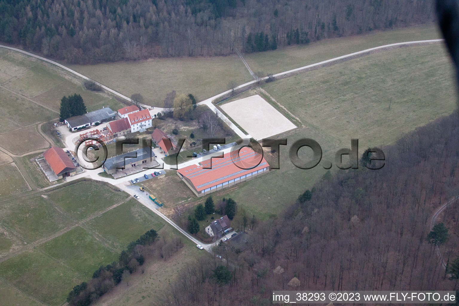 Aerial view of Gondelsheim in the state Baden-Wuerttemberg, Germany