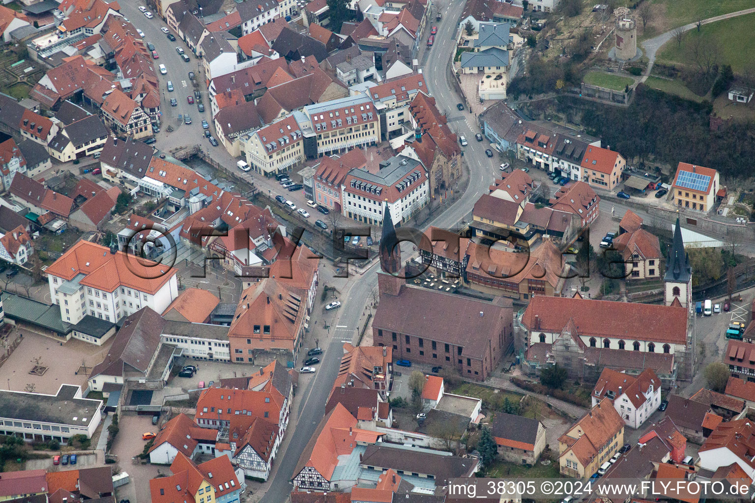 Bird's eye view of Weingarten in the state Baden-Wuerttemberg, Germany