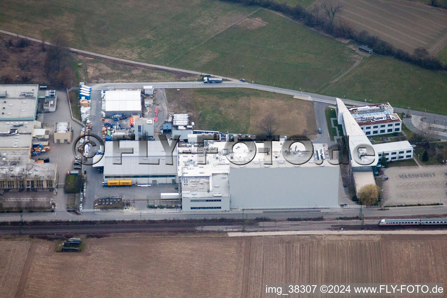 Weingarten in the state Baden-Wuerttemberg, Germany viewn from the air