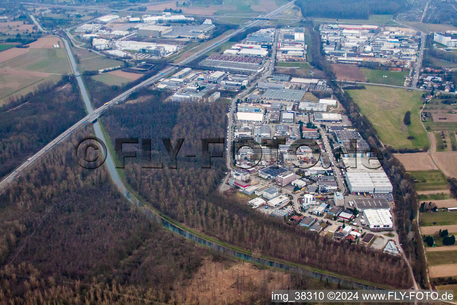 Greschbachstrasse industrial area in the district Grötzingen in Karlsruhe in the state Baden-Wuerttemberg, Germany