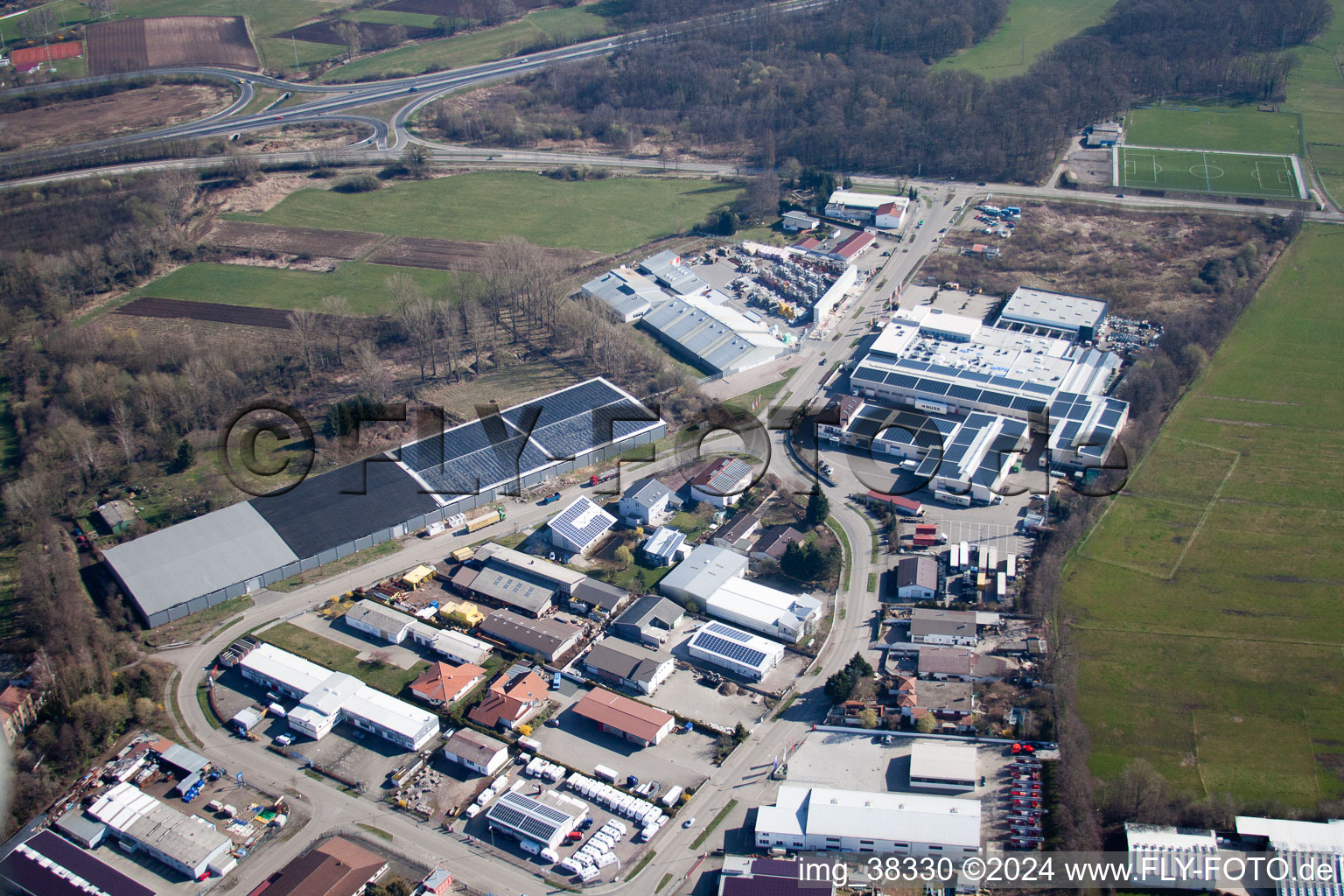 Minderlachen, Horst industrial estate in the district Minderslachen in Kandel in the state Rhineland-Palatinate, Germany