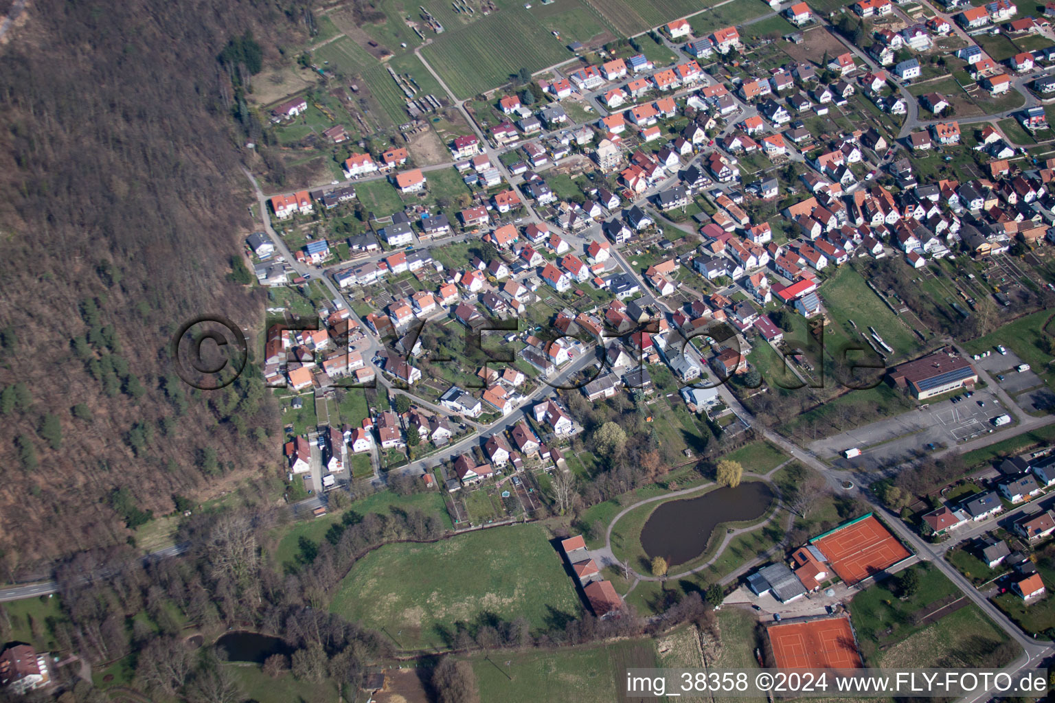 Aerial photograpy of Klingenmünster in the state Rhineland-Palatinate, Germany