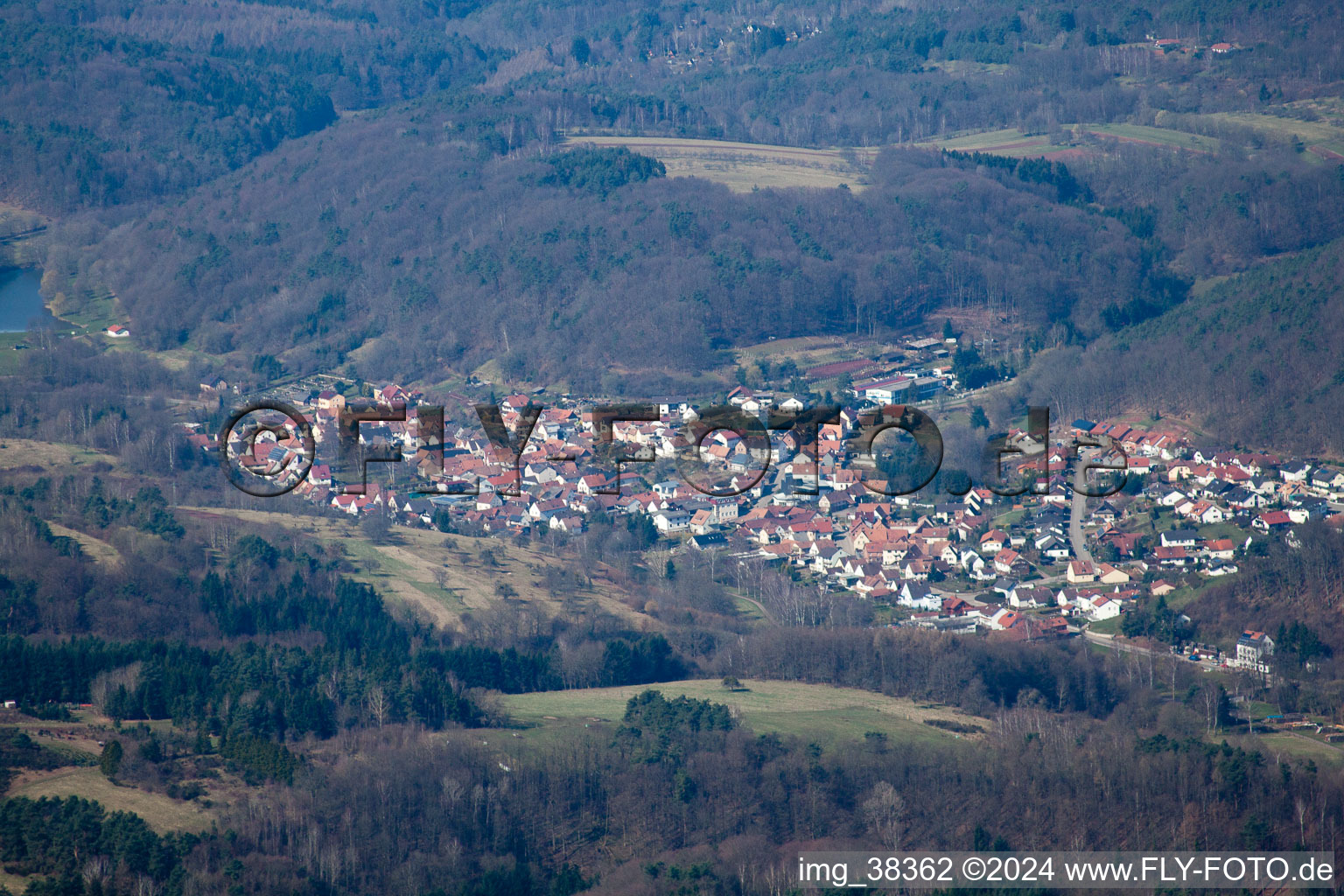 Drone recording of Silz in the state Rhineland-Palatinate, Germany