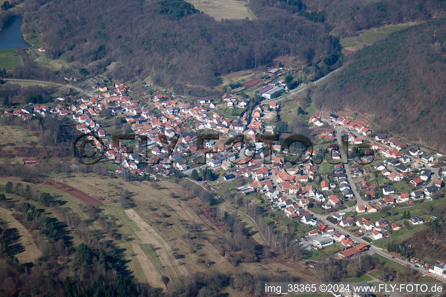 Drone image of Silz in the state Rhineland-Palatinate, Germany