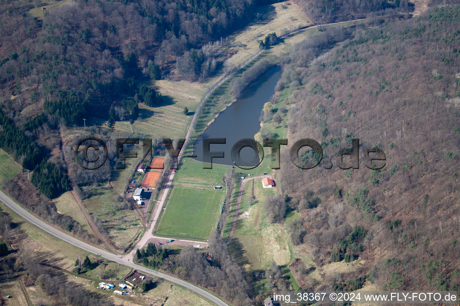 Silz in the state Rhineland-Palatinate, Germany from a drone