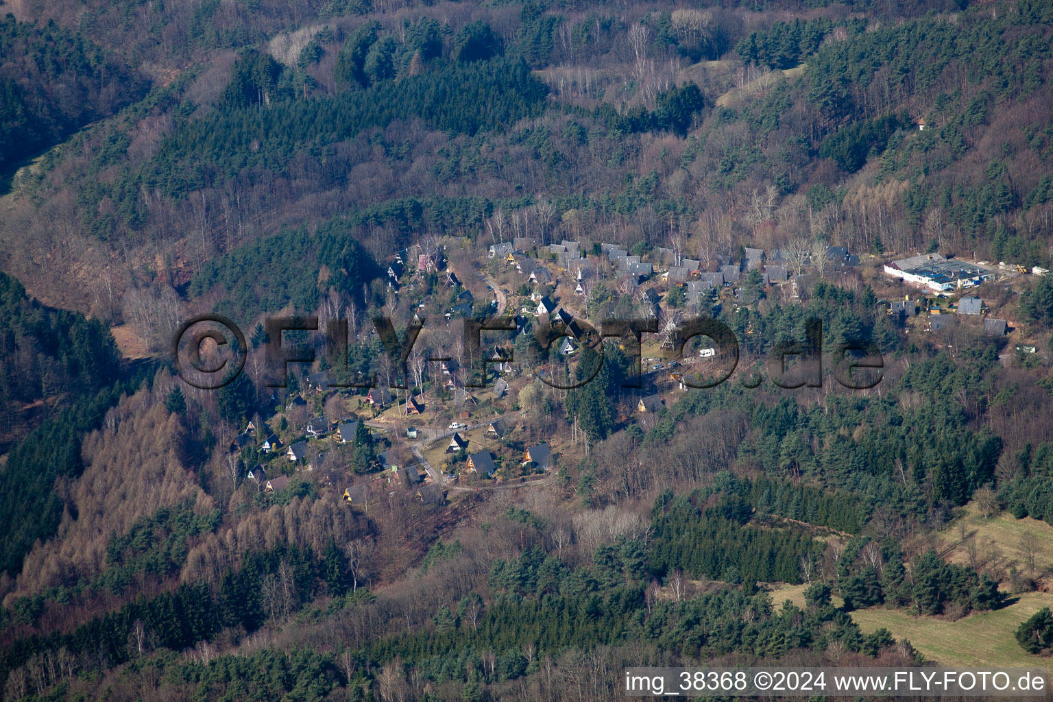 Aerial photograpy of Holiday Village Eichwald in Silz in the state Rhineland-Palatinate, Germany