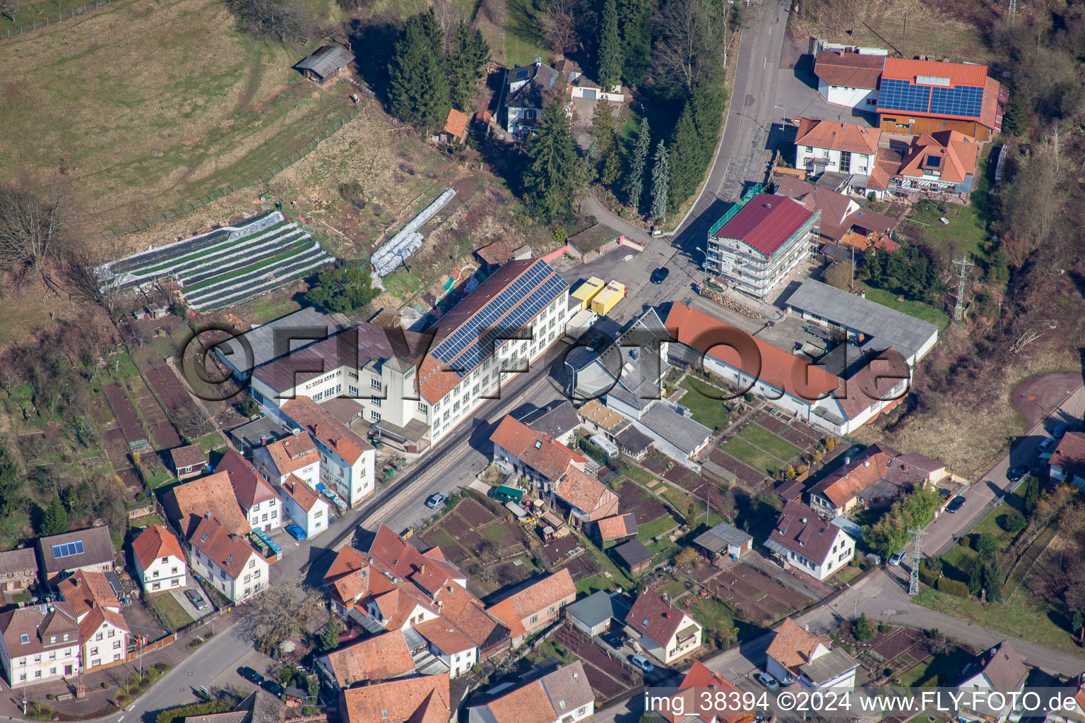 Schwanheim in the state Rhineland-Palatinate, Germany seen from above