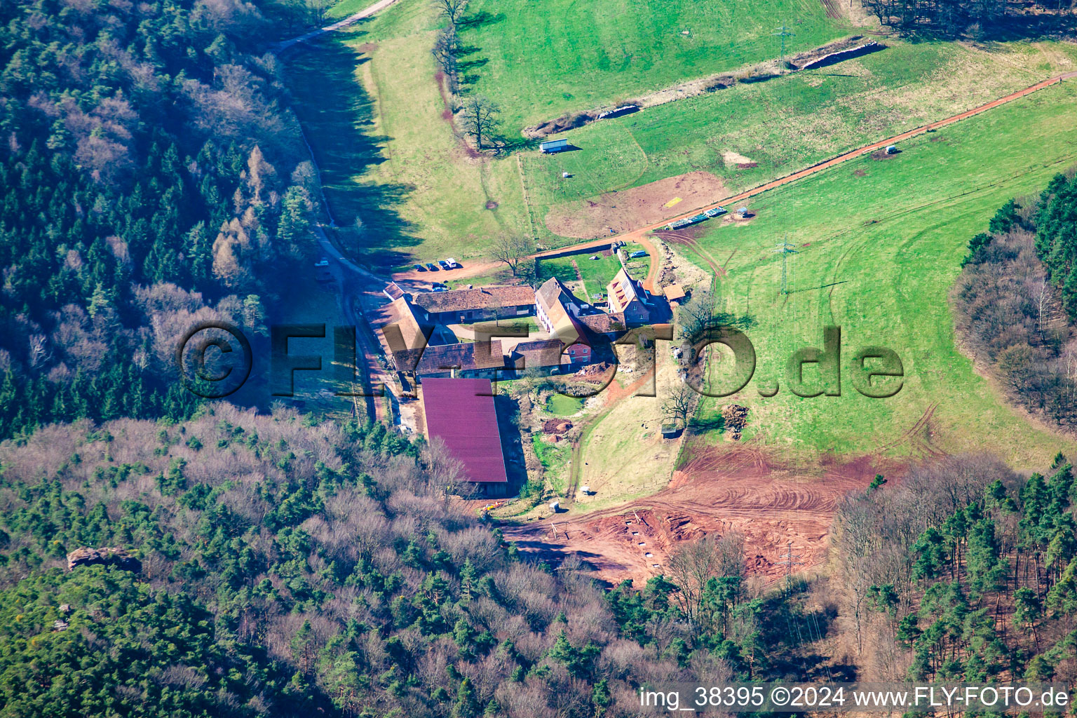 Aerial photograpy of Bärenbrunnerhof in Busenberg in the state Rhineland-Palatinate, Germany