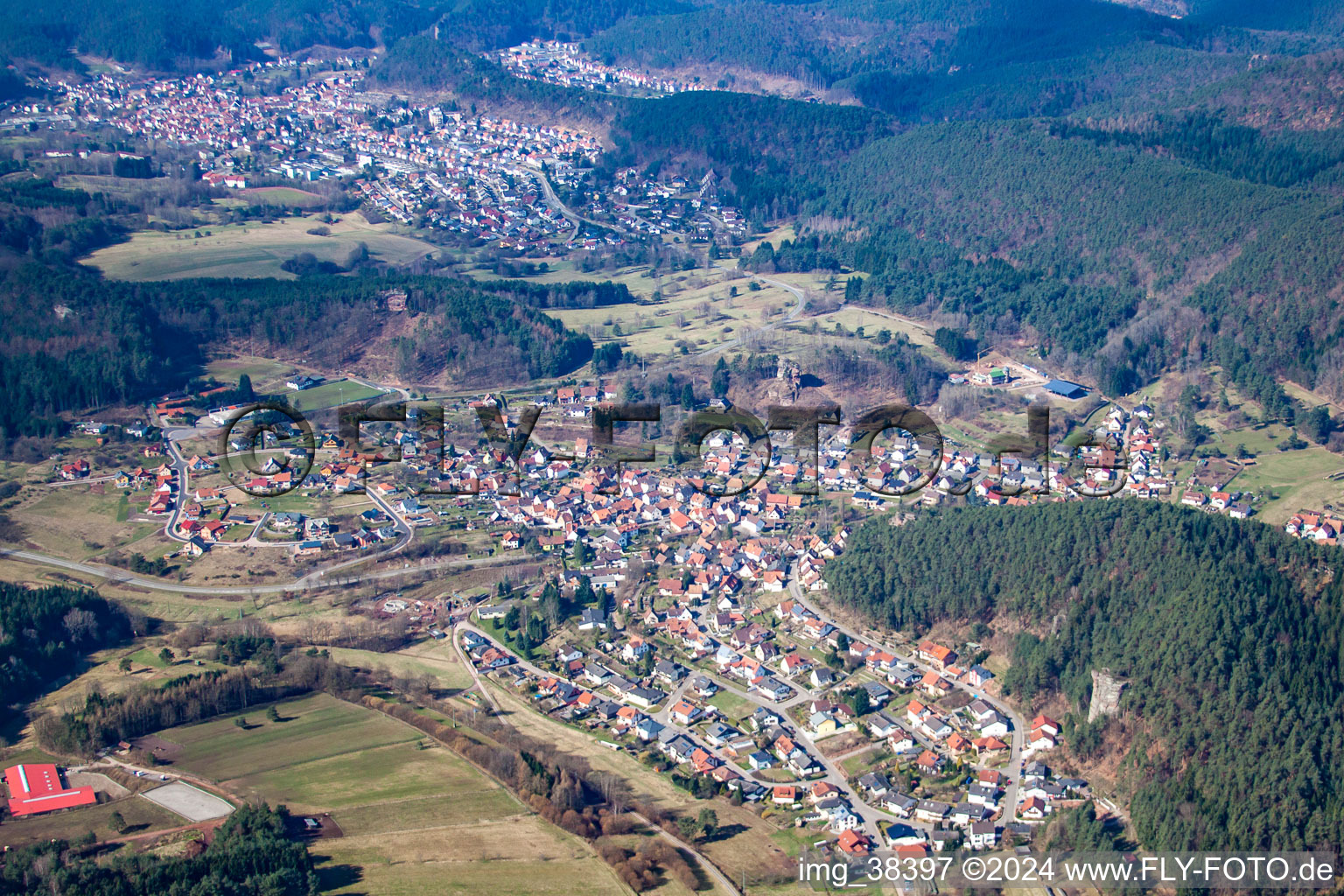 Erfweiler in the state Rhineland-Palatinate, Germany viewn from the air