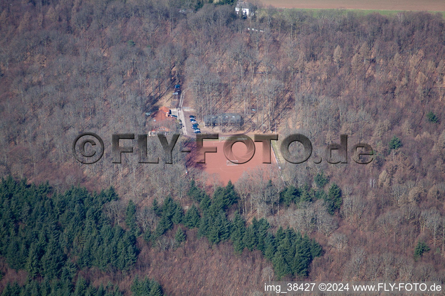 Aerial view of Ludwigsthal in the state Rhineland-Palatinate, Germany