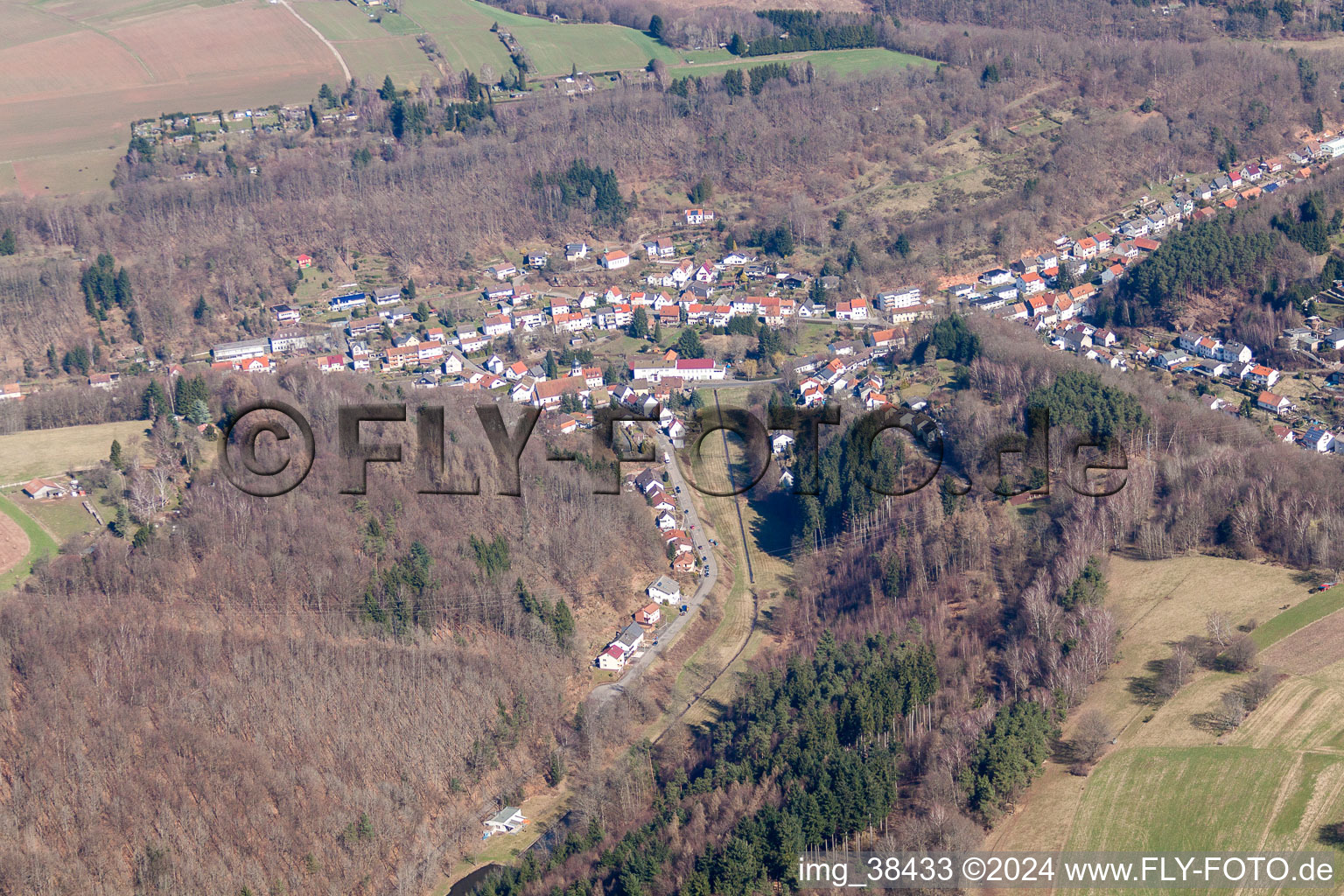 Village view in the district Niedersimten in Pirmasens in the state Rhineland-Palatinate, Germany