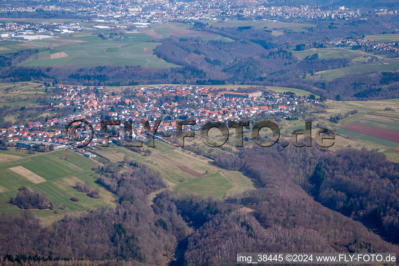 Aerial photograpy of Hilst in the state Rhineland-Palatinate, Germany