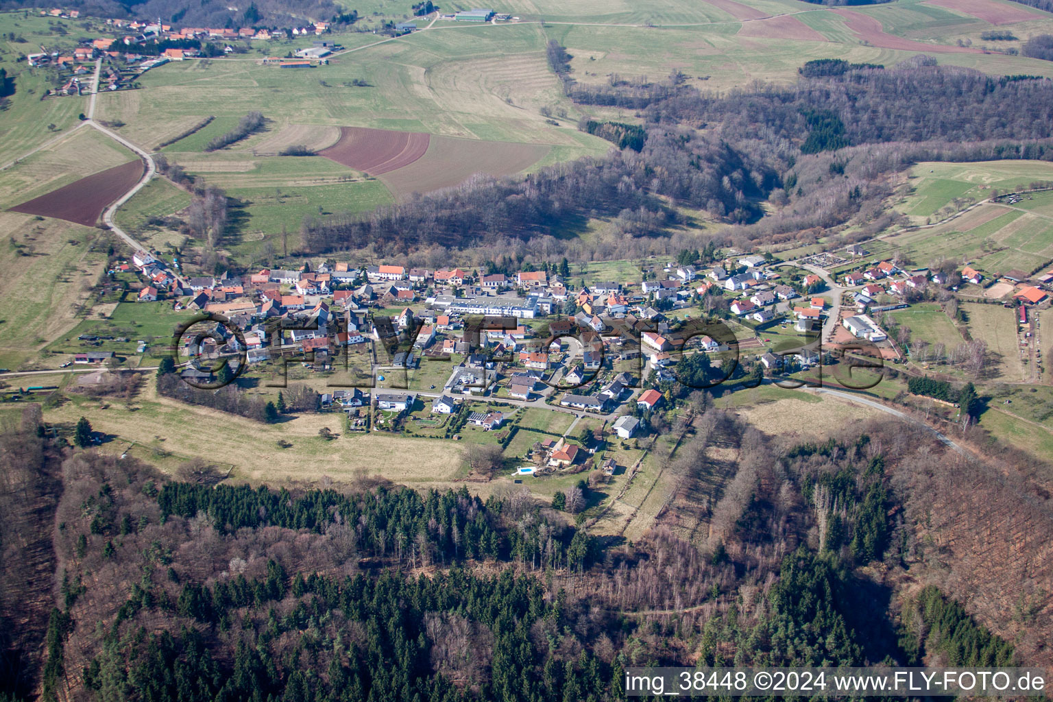 Hilst in the state Rhineland-Palatinate, Germany from above