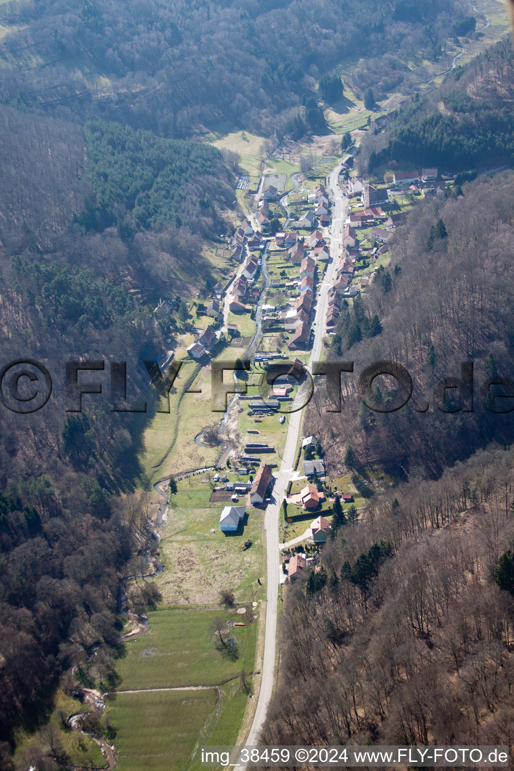 Aerial photograpy of Hanviller in the state Moselle, France