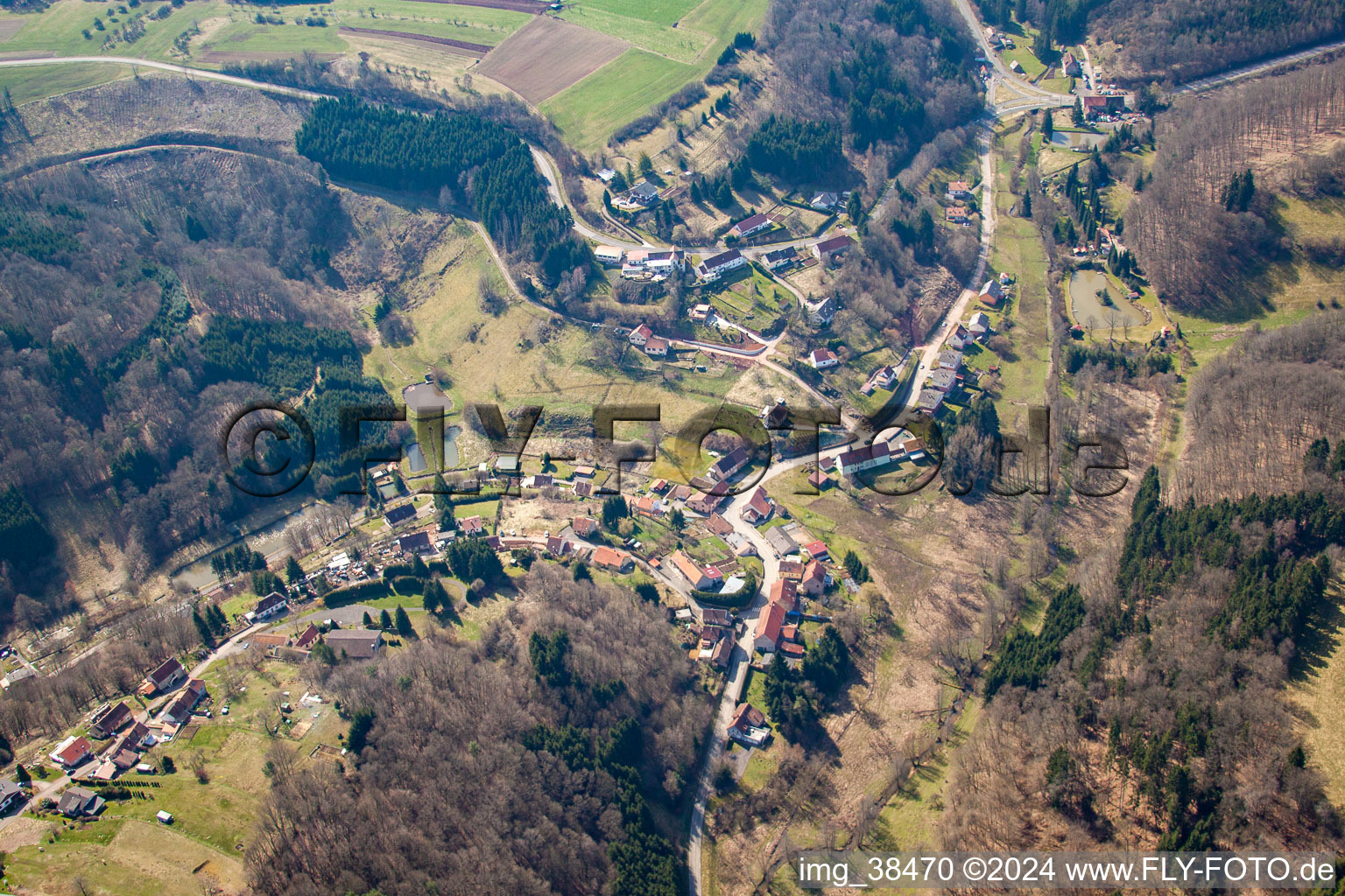 Aerial view of Siersthal in the state Moselle, France