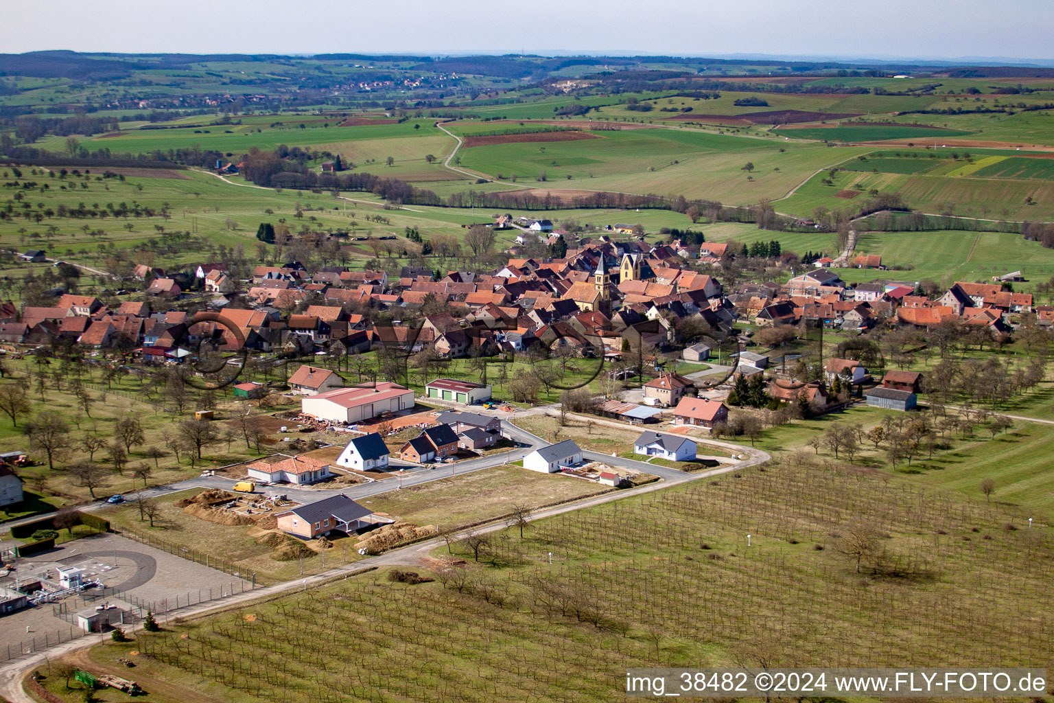 Aerial photograpy of Butten in the state Bas-Rhin, France