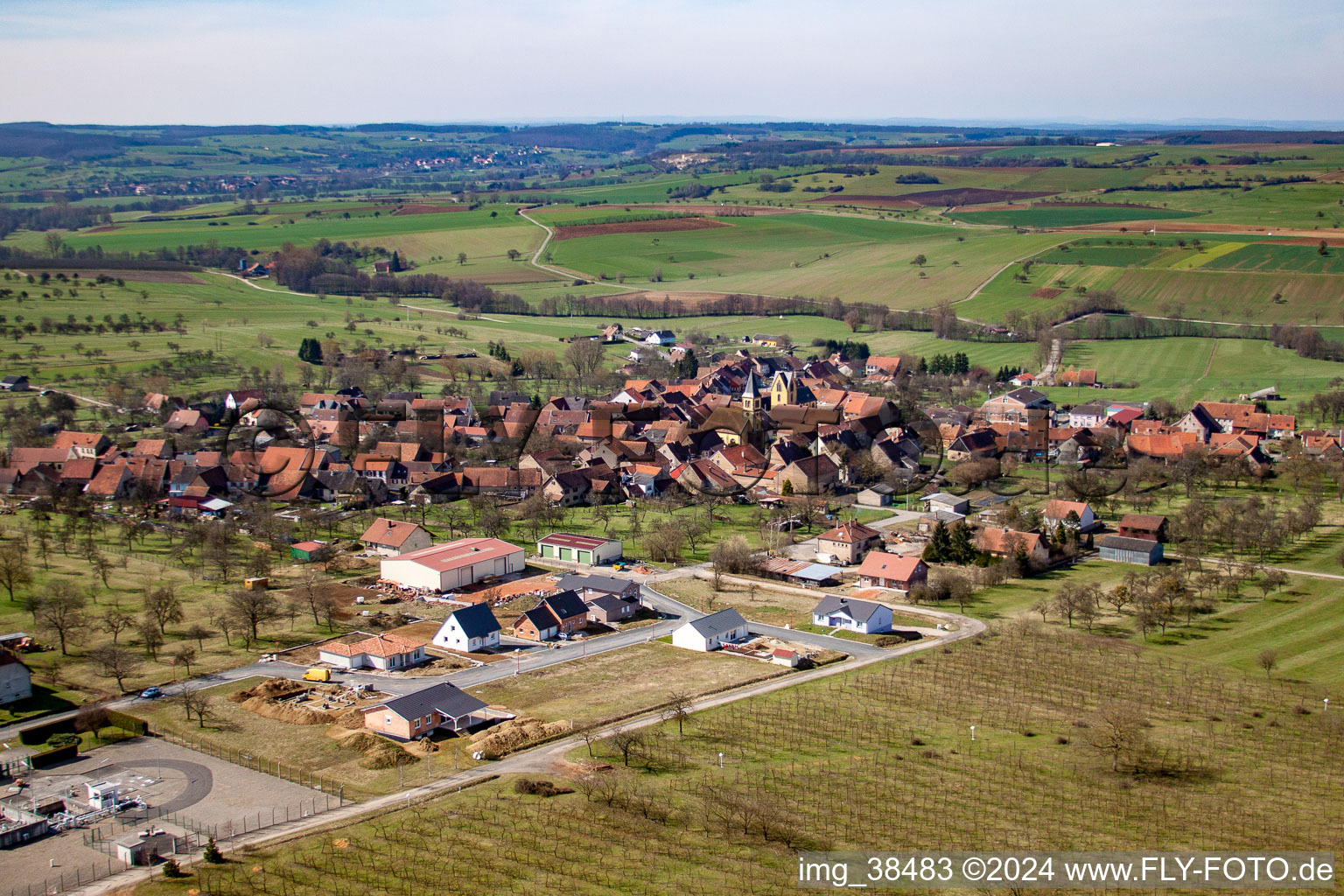 Oblique view of Butten in the state Bas-Rhin, France