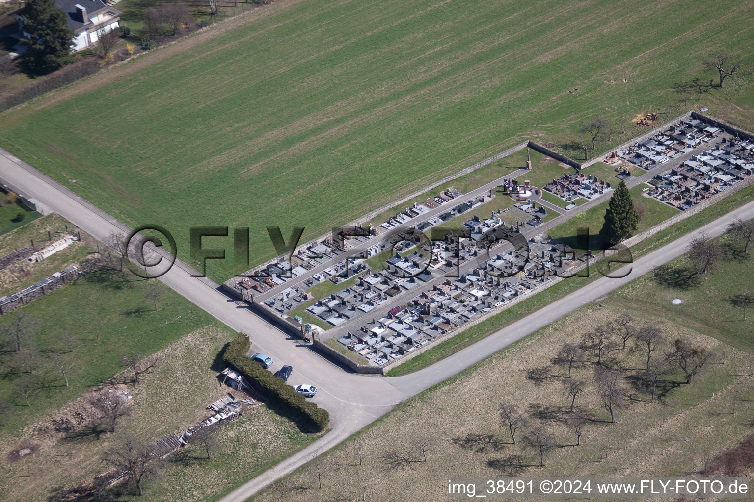 Aerial photograpy of Weislingen in the state Bas-Rhin, France